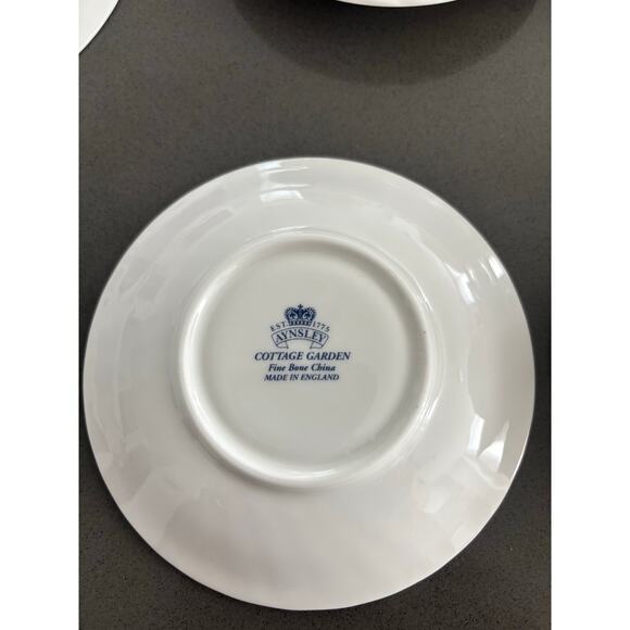 AYNSLEY COTTAGE GARDEN FINE BONE TEA CUP/SAUCER SET OF 8-TOTAL 20 PIECES - Picture 11 of 16